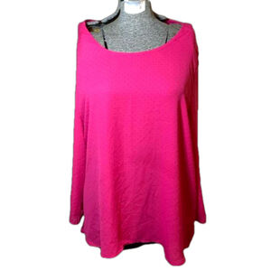XXL Reitmans pink blouse with small black dots 3/4 length sleeves size petites